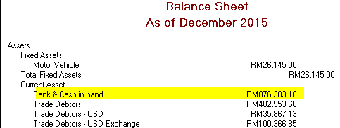 myob level 3 balance sheet
