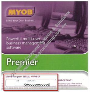 myob serial number