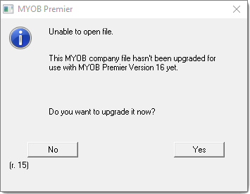 myob unable to open file