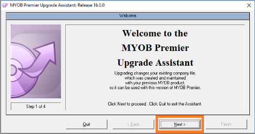 myob upgrade assistant