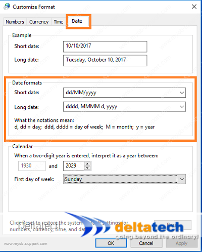 Windows date format