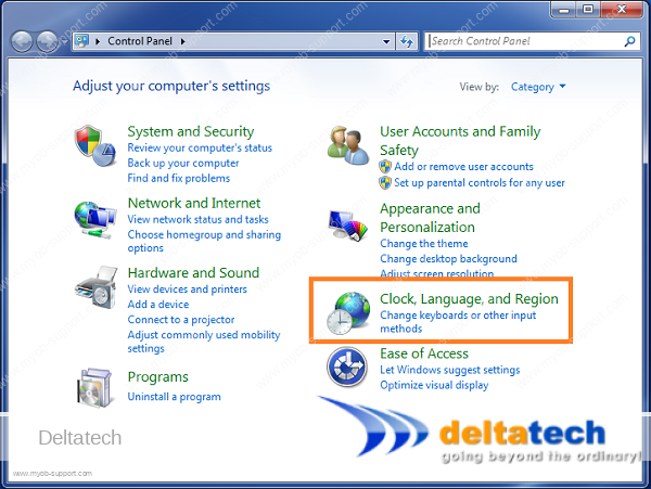Windows 7 control panel Windows 7 control panel